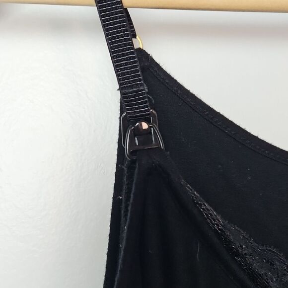 A Pea in the Pod Womens size L Babydoll Nursing Cami Black Lace Boho Whimsigoth - Picture 3 of 8